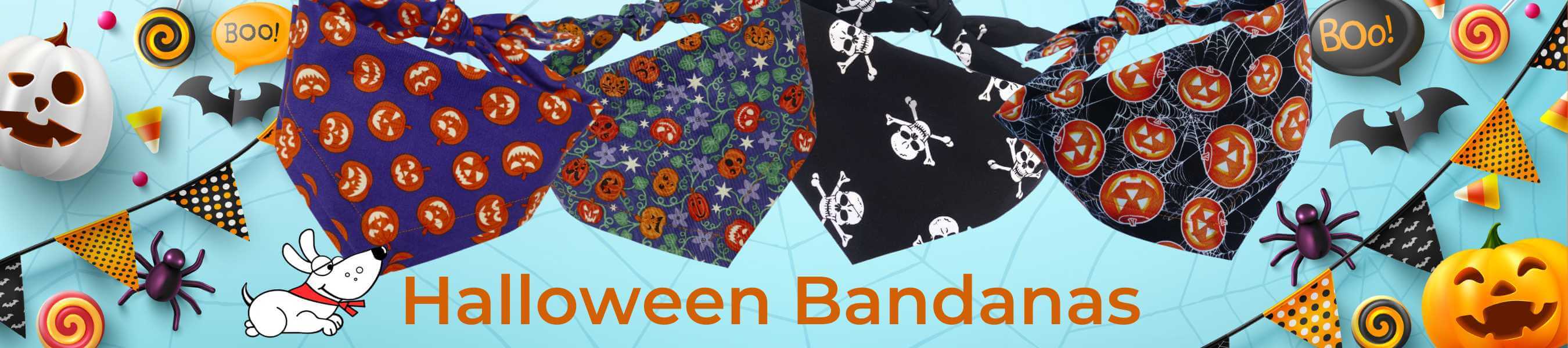 halloween dog bandanas at dudiedog bandanas uk spooky dog accessories