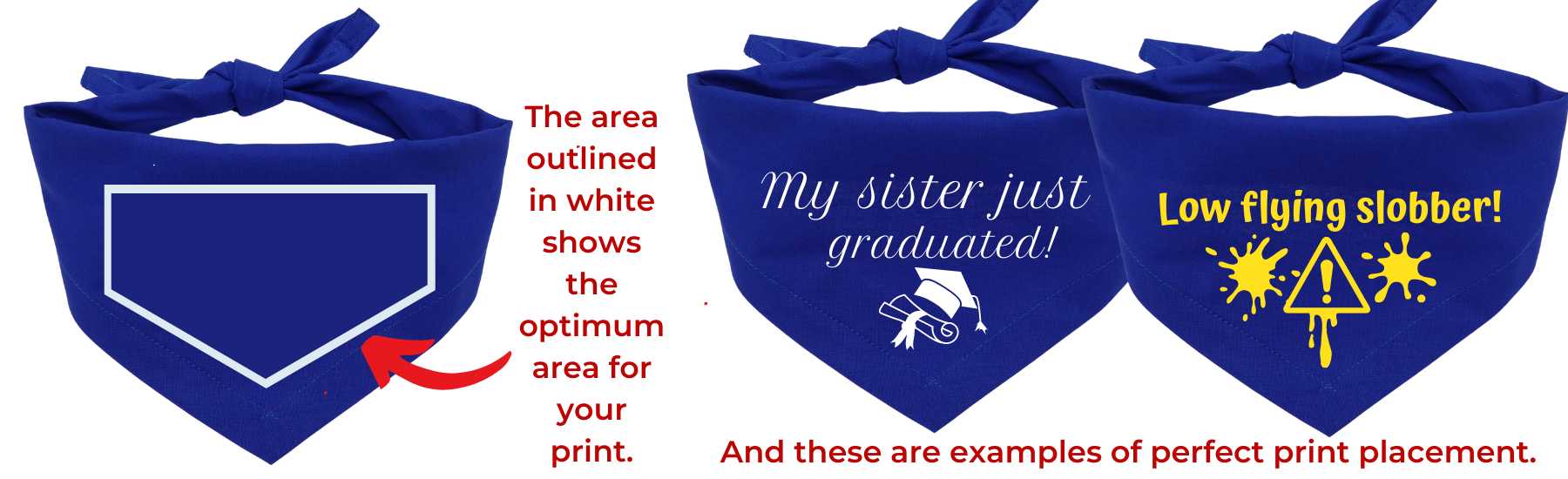 how to design your custom printed dog bandana-tips on placement of text and image