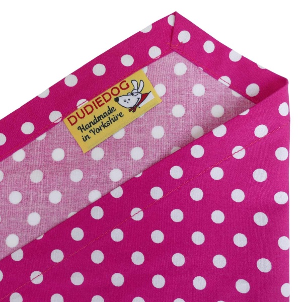 Cerise Pink Polka Dot Dog Bandana