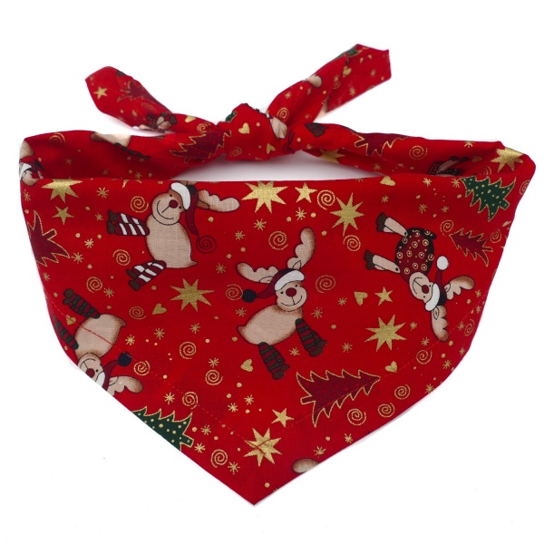 Jolly Rudolph Christmas Dog Bandana (Red)