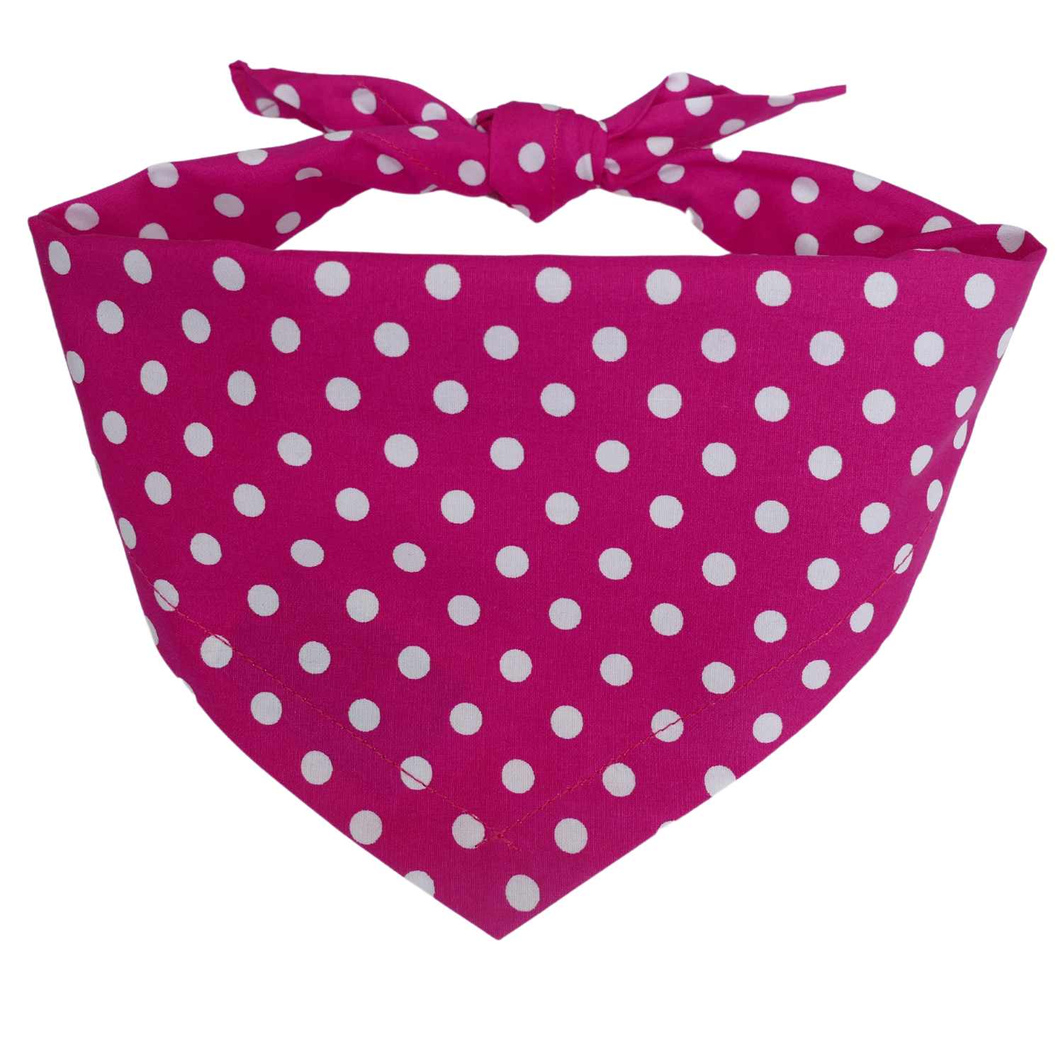 Cerise Pink Polka Dot Dog Bandana