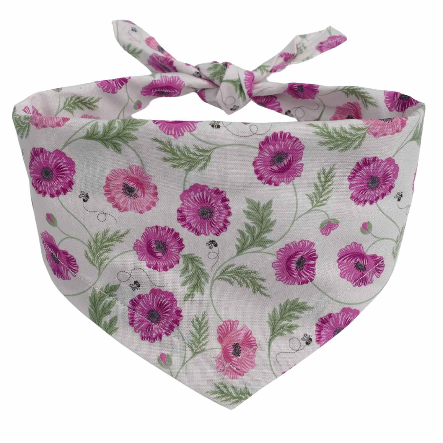 Poppies and Bees Dog Bandana