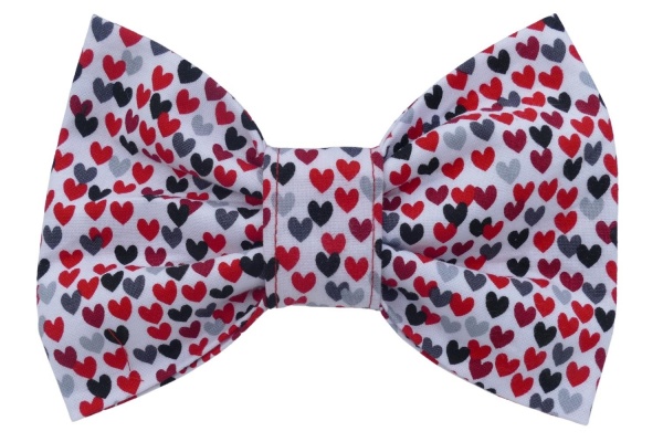 Tiny Hearts Valentine Dog Bow Tie